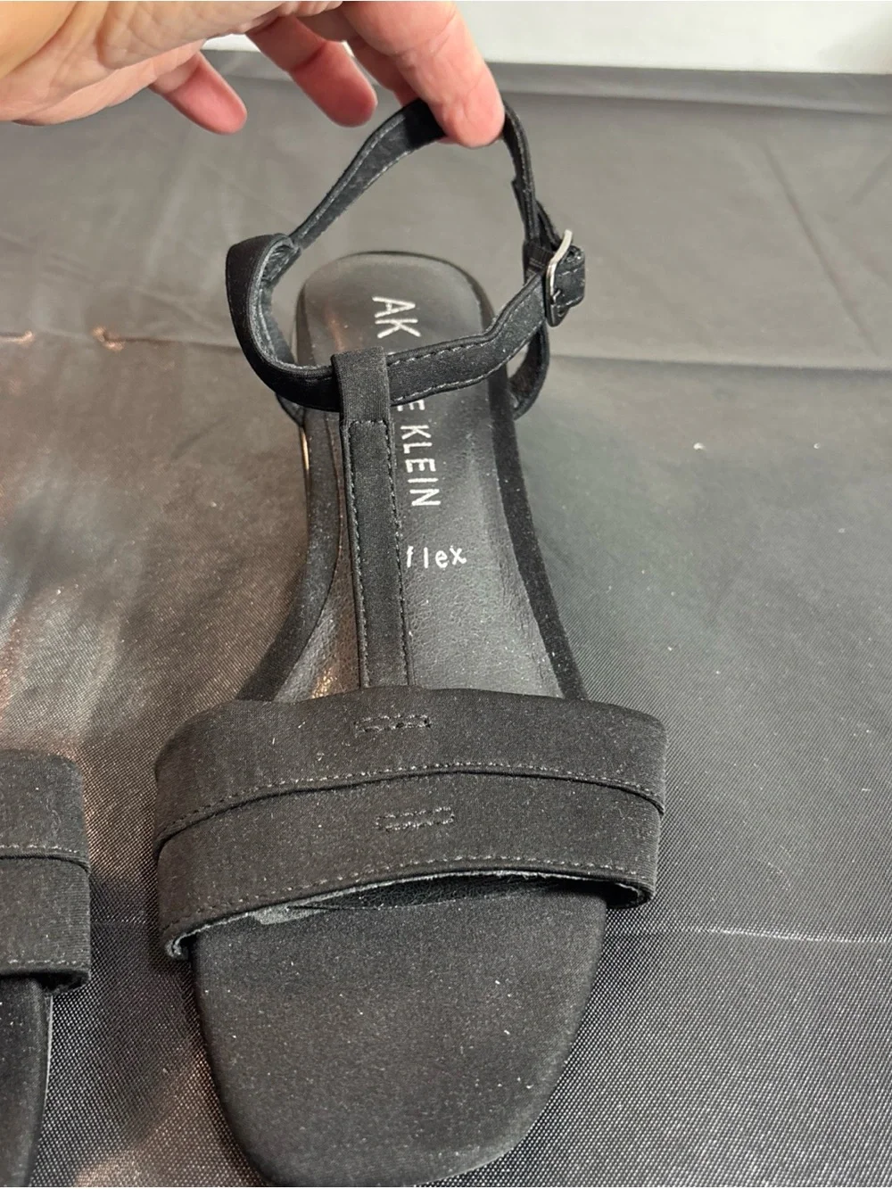 Anne Klein Black Ankle-Strap Sandals. Sz 7.5. 9/17